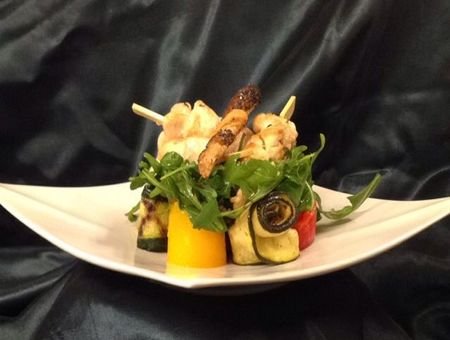 Brochettes de légumes grillés au citron